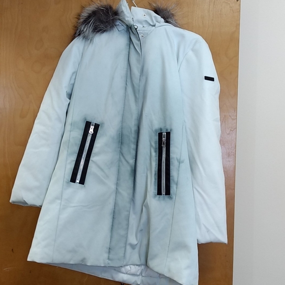 New Derek Lam 10 Crosby Fox Fur Trim Down Parka M - Picture 2 of 7